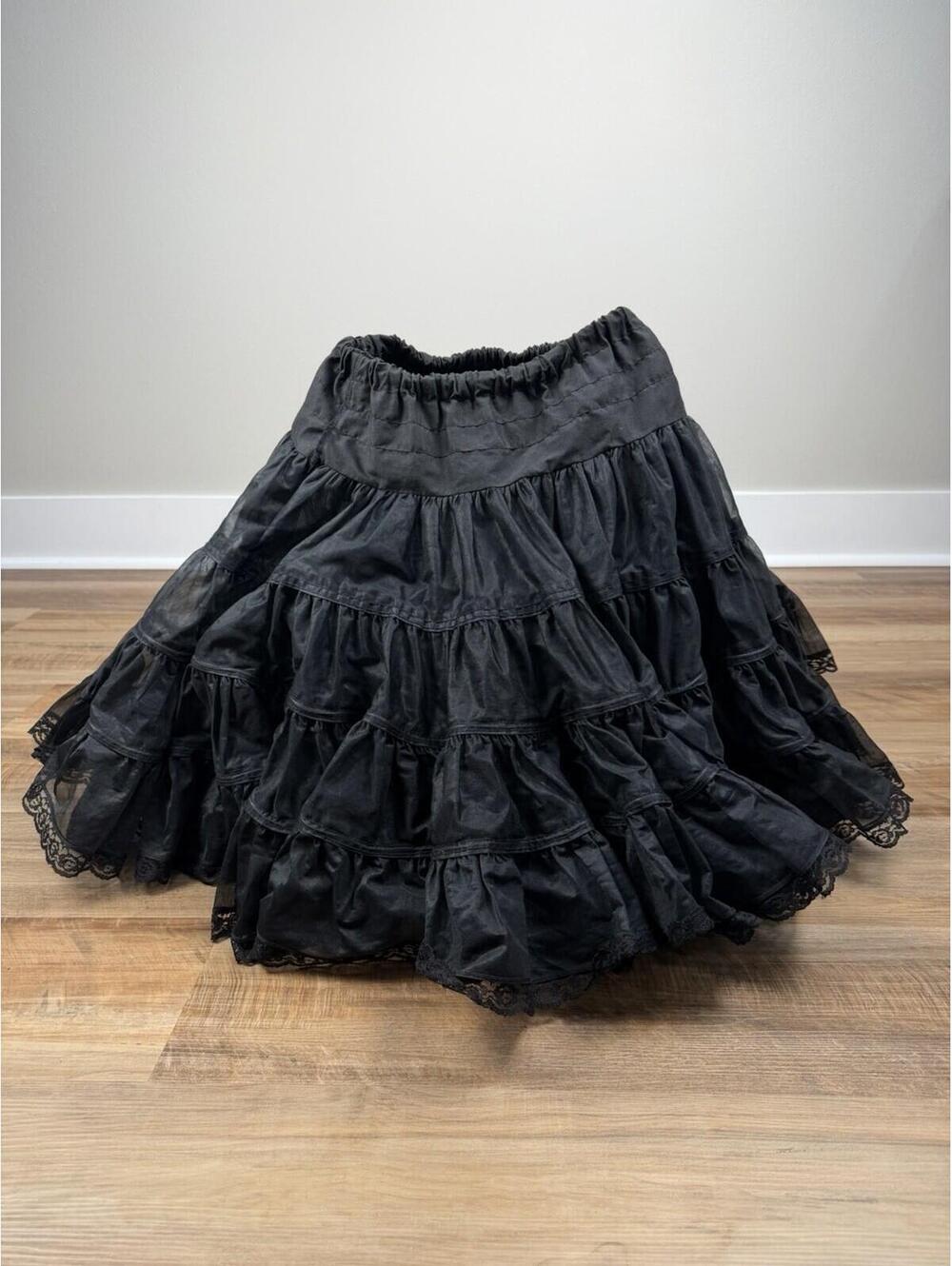 VTG Malco Modes Small Petticoat Crinoline Square Dance Rockabilly Black | Small